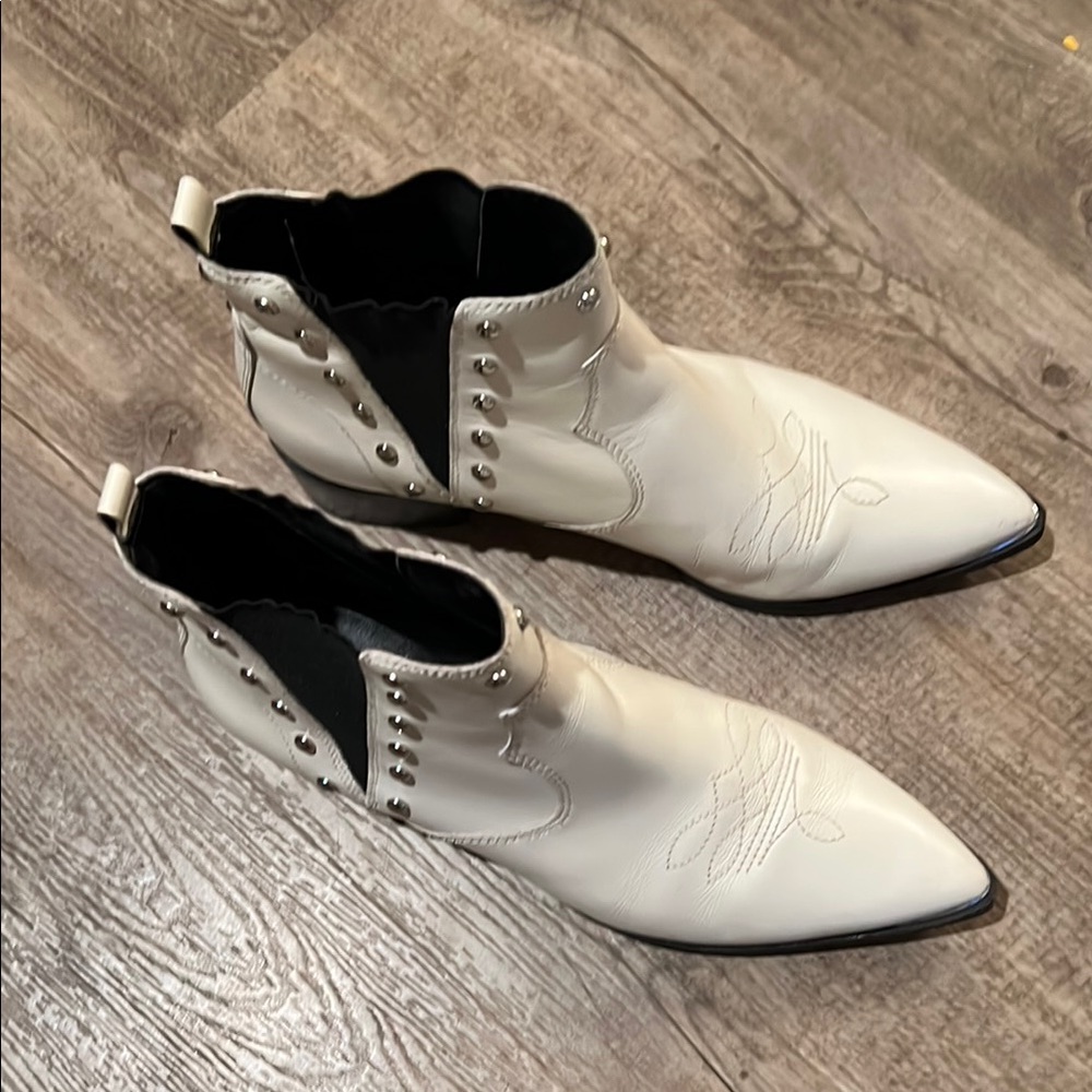 Marc Fisher White Ankle Booties